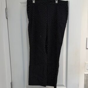 Ladies Pull-On Black Polka Dot Pants